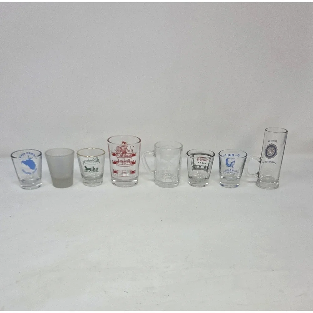 Vintage Souvenir Shot Glass & Mug Lot of 8 PA Bars Attractions Barware